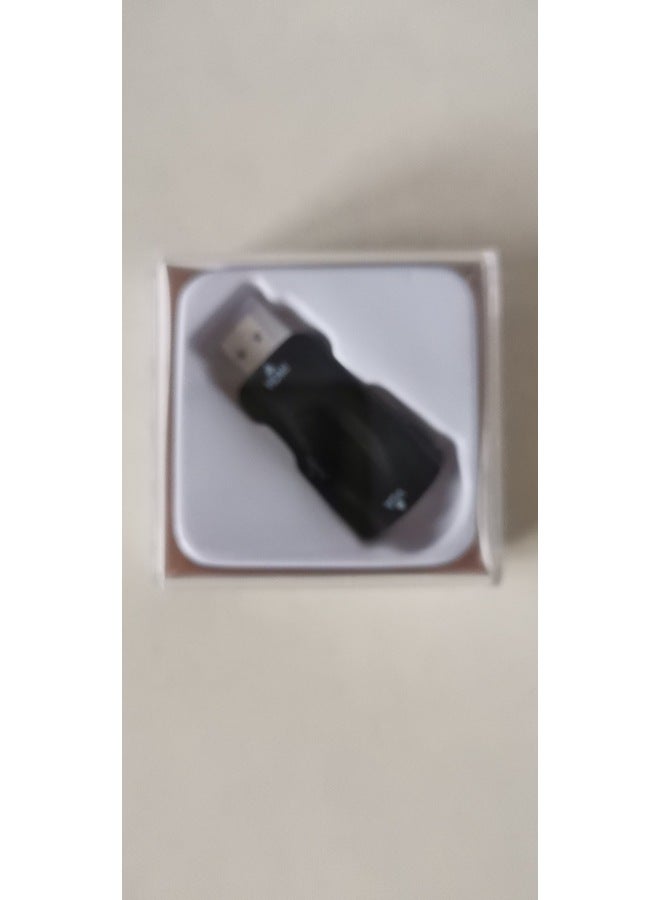 Direct Hdmi To Vga 3.5 Audio High Definition Transmission Set Top Box Laptop Computer Video Converter-Number Of Interfaces:Crystal Box Male Turnmother Black  - Image 1