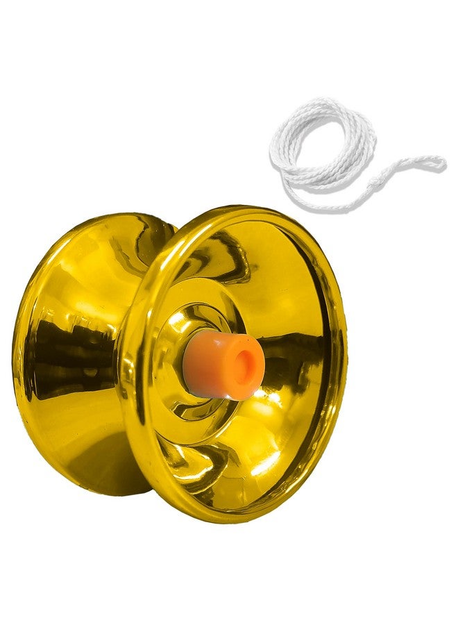 VGRASSP Metallic YoYo Spinner Toy for Kids | Made of Fine Quality High Gloss Metal | with Approx. 1 m Long String | Diameter 5.5 X Height 3.5 CM | - Color As Per Stock (Pack of 1) - Image 1
