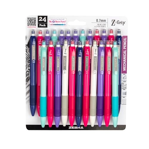 Zebra Pen ZGrip Mechanical Pencil Smooth Writing LatexFree Grip 07mm Lead 2 HB PreLoaded with Lead and Eraser for School Office Everyday Use Assorted Colors 18Pack 50424 - Image 1