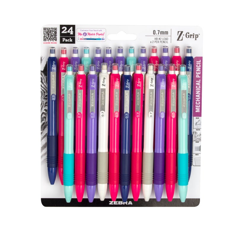 Zebra Pen ZGrip Mechanical Pencil Smooth Writing LatexFree Grip 07mm Lead 2 HB PreLoaded with Lead and Eraser for School Office Everyday Use Assorted Colors 18Pack 50424 - Image 2