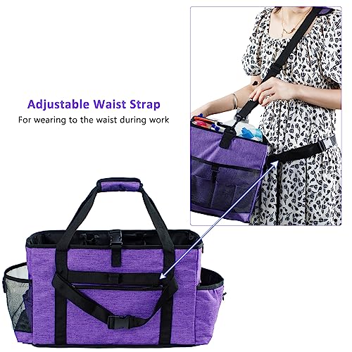 FRECOLSH XL Professional Cleaning Caddy for Cleaning Suppliers, 17" Wearable Cleaing Bag for Housekeepers, Cleaning Organizer, Detailing Bag - Image 3