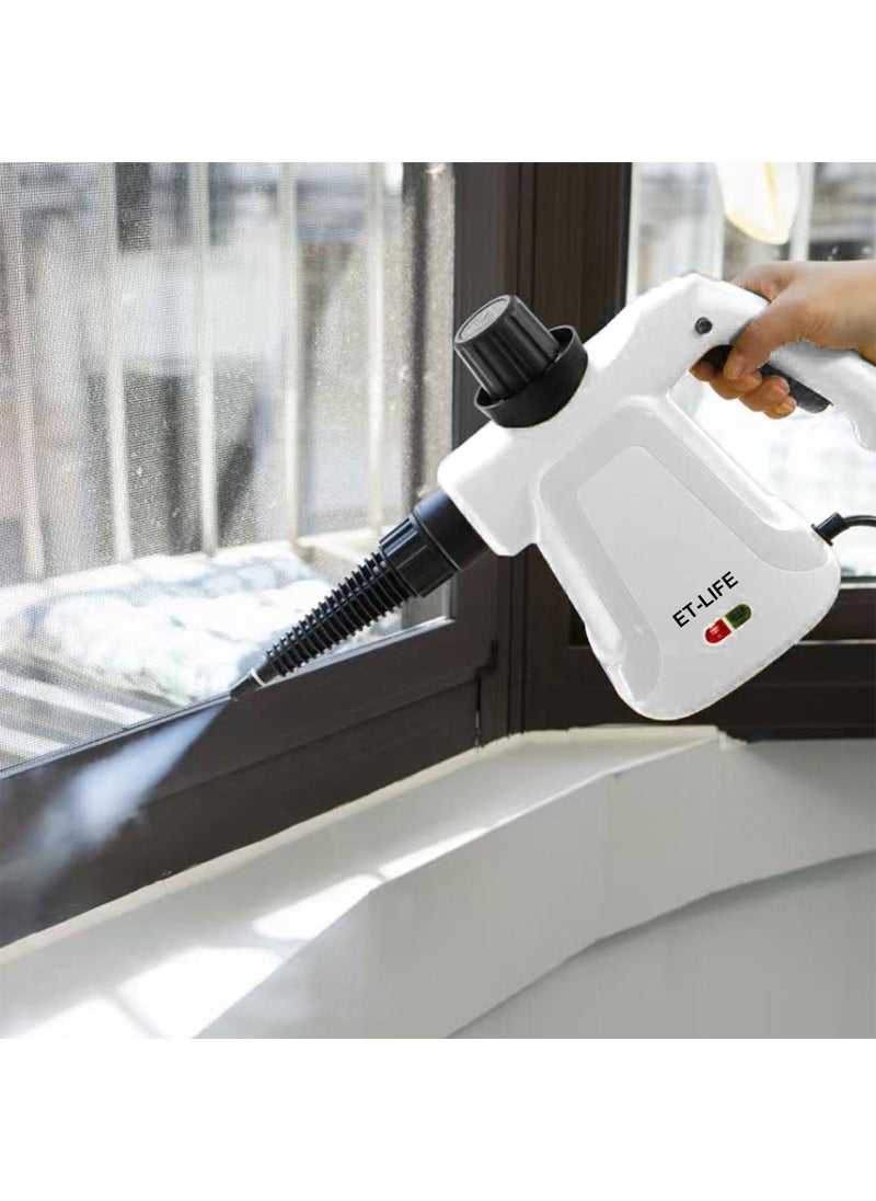 Handheld Steam Cleaner, 1000W Steamer for Cleaning, Multipurpose Portable Steam Cleaners for Home Use with Safety Lock and 9 Accessory Kit to Remove Grime, Grease and More, Save Time and Effort
