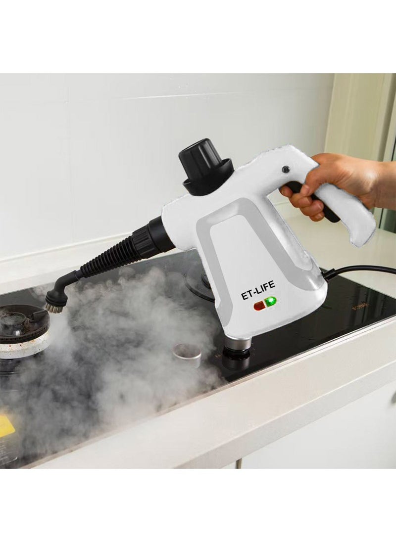 Handheld Steam Cleaner, 1000W Steamer for Cleaning, Multipurpose Portable Steam Cleaners for Home Use with Safety Lock and 9 Accessory Kit to Remove Grime, Grease and More, Save Time and Effort