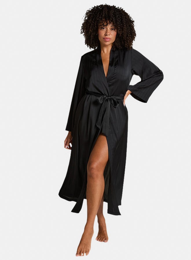 hunkemoller Satin Pinstripe Kimono - Image 1