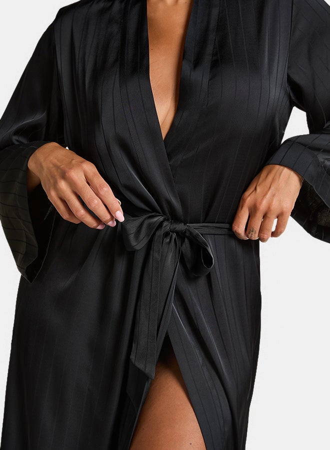 hunkemoller Satin Pinstripe Kimono - Image 2