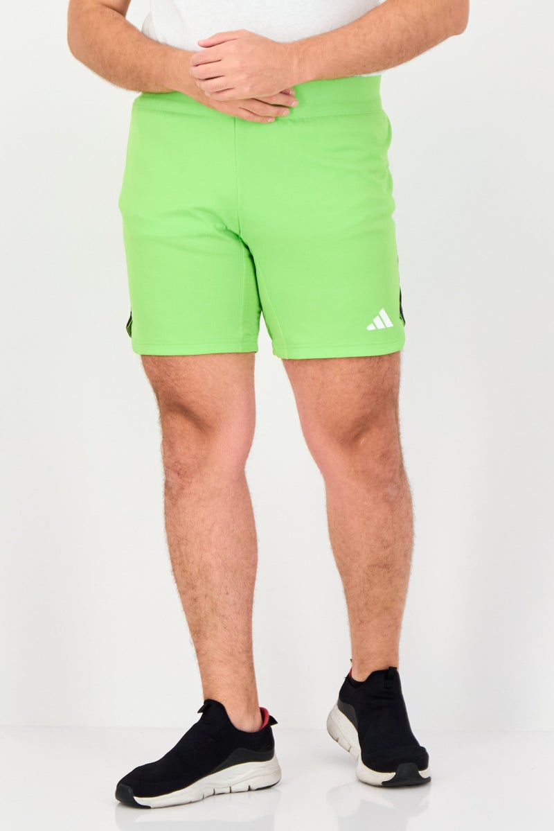 Adidas Men Sportswear Fit Brand Logo Training Shorts, Lime Green  - Image 1