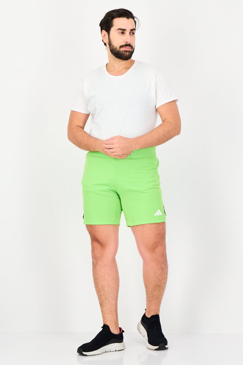 Adidas Men Sportswear Fit Brand Logo Training Shorts, Lime Green  - Image 4