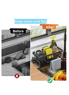 ARCOON Sponge Holder for Kitchen Sink – Rustproof 304 Stainless Steel Sink Caddy, Detachable Dishcloth Rack, Auto Drainage, Organizer for Kitchen & Bathroom Storage  - Image 3