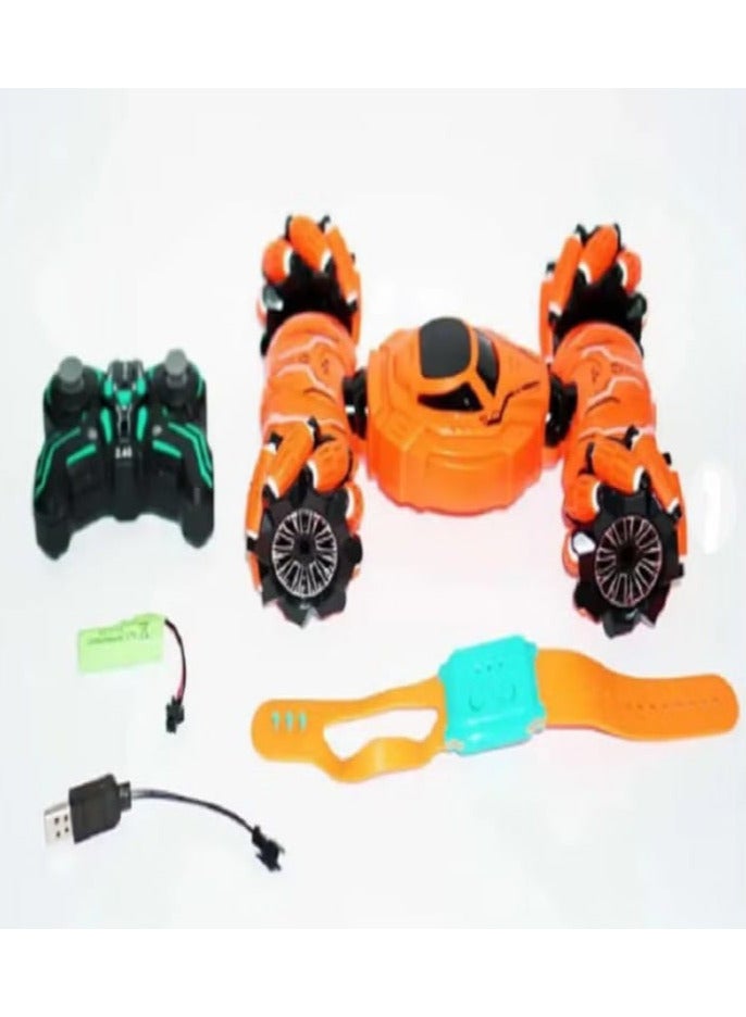 Self-Flip Stunt Car, 27cm Remote Control Stunt Car with Manual Control (Orange). - Image 2
