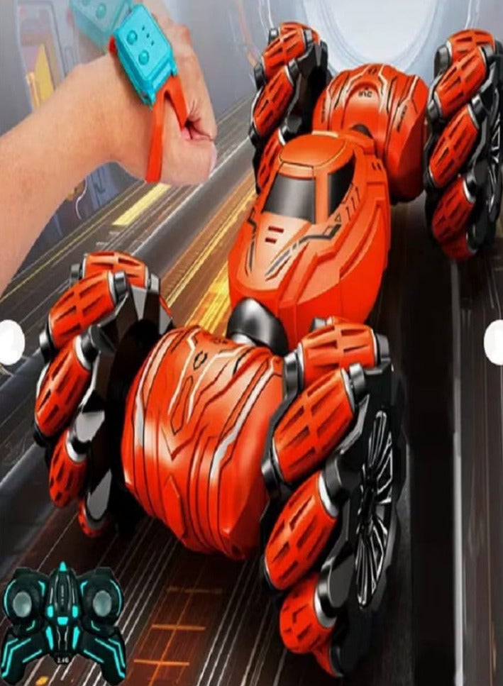 Self-Flip Stunt Car, 27cm Remote Control Stunt Car with Manual Control (Orange). - Image 4