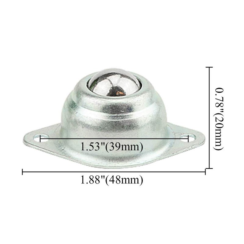 TOVOT 4PCS 5/8" Steel Ball Bearing Flange Mounted Transfer Bearing CY-15A Roller Balls Bearing Rollers Two Hole Mounted Load 44lbs - Image 1