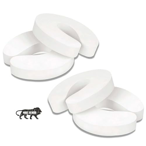 KidDough Baby Proofing Finger Pinch Door Guard for Kids Safety - Pack of 4 White C-Shape Door Stopper Guard, for Accidental Door Lock & Slamming Door Protection for Child, Babies & Pet Safety - Image 1