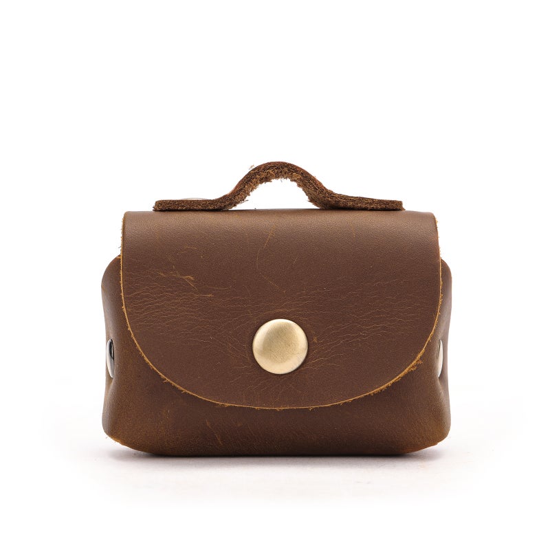 Selling First-Layer Cowhide Coin Bag Mini Earphone Bag Leather Small Money Bag Storage Bag Change Purse - Image 1