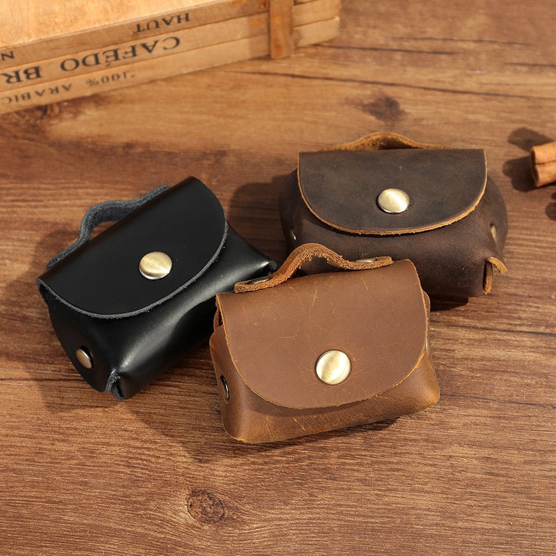 Selling First-Layer Cowhide Coin Bag Mini Earphone Bag Leather Small Money Bag Storage Bag Change Purse - Image 2