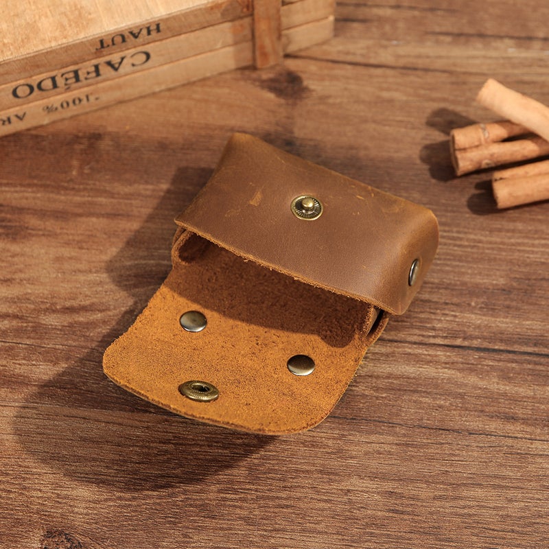 Selling First-Layer Cowhide Coin Bag Mini Earphone Bag Leather Small Money Bag Storage Bag Change Purse - Image 4