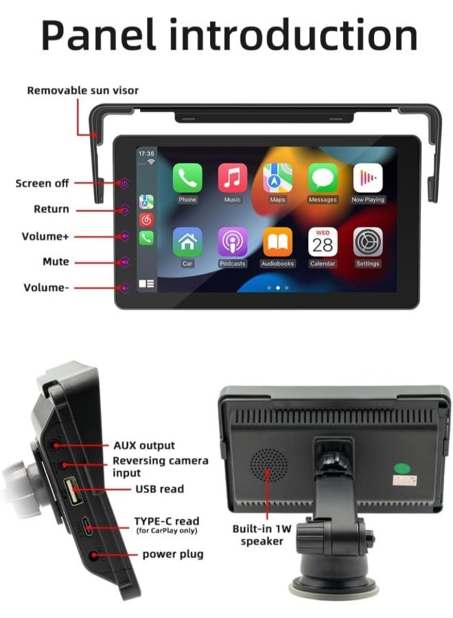 DEROVAN Wireless Apple CarPlay & Android Auto Car Stereo – 7 Inch HD Touch Screen, Bluetooth Handsfree, Mirror Link, Real-Time GPS Navigation, Wireless Connectivity, Easy Install Car Audio System for Cars, RVs & Trucks - Image 3