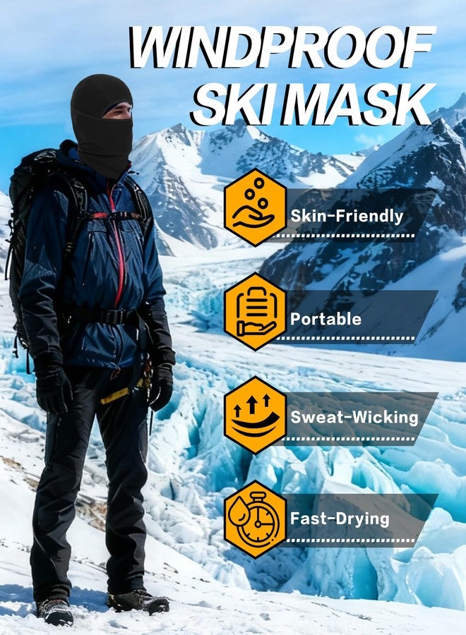 XFUEL Winter Balaclava Ski Mask Warm and Fleece Full Face Cover for Men Women Cold Weather Skiing Motorcycle Neck Warmer (US, Alpha, One Size, Medium, Black+Black) - Image 3