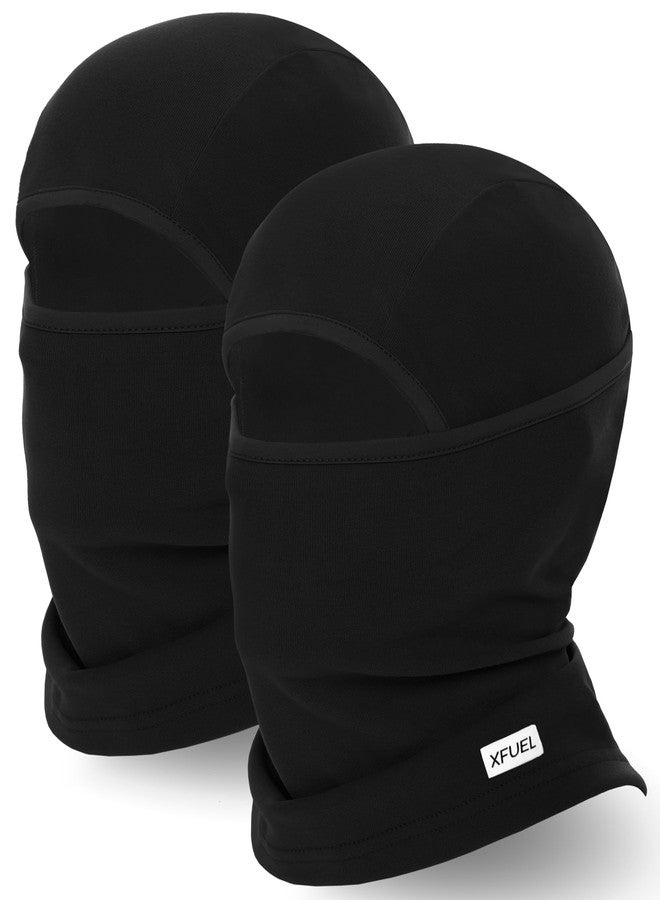 XFUEL Winter Balaclava Ski Mask Warm and Fleece Full Face Cover for Men Women Cold Weather Skiing Motorcycle Neck Warmer (US, Alpha, One Size, Medium, Black+Black) - Image 1