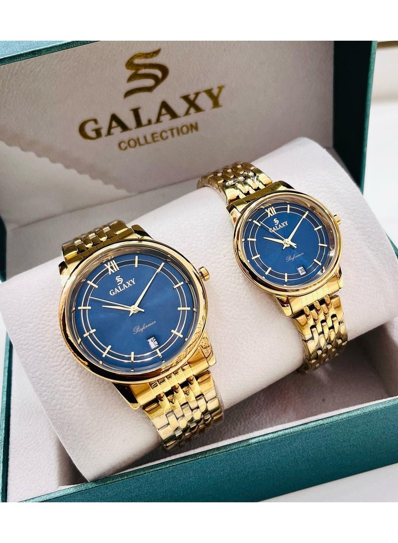 جالاكسي ساعة كوارتز تناظرية من الفولاذ المقاوم للصدأ لمجموعة Galaxy 2360