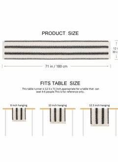 Excefore Table Runner, 30 * 180 CM Burlap Table Runner Balck and White for Modern Farmhouse Decor  - Image 5