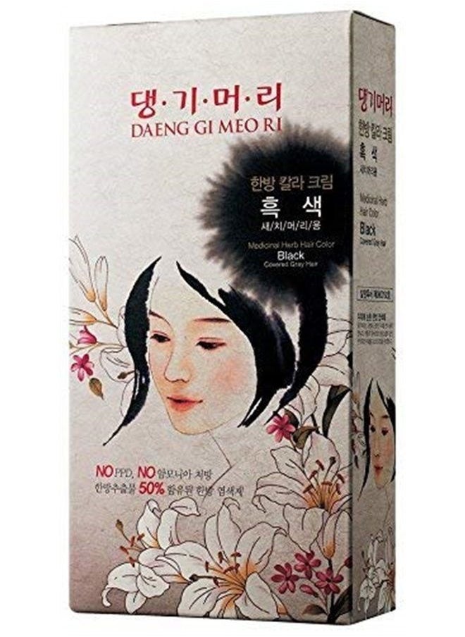 DAENG GI MEO RI - Medicinal Herb Hair Color Cream [Black], Covering Gray Hair, Protecting Damaged Hair from Hair- Dyeing, Contains High-Keratin, 8.47 Oz - Image 1