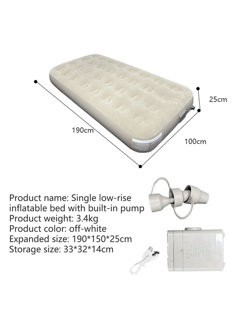 Sharpdo Double Camping Inflatable Air Bed, Inflatable Bed with Flocking Top Cover Foldable Inflatable Bed for Camping/Outdoor/Travel 190*100*25CM - Image 4