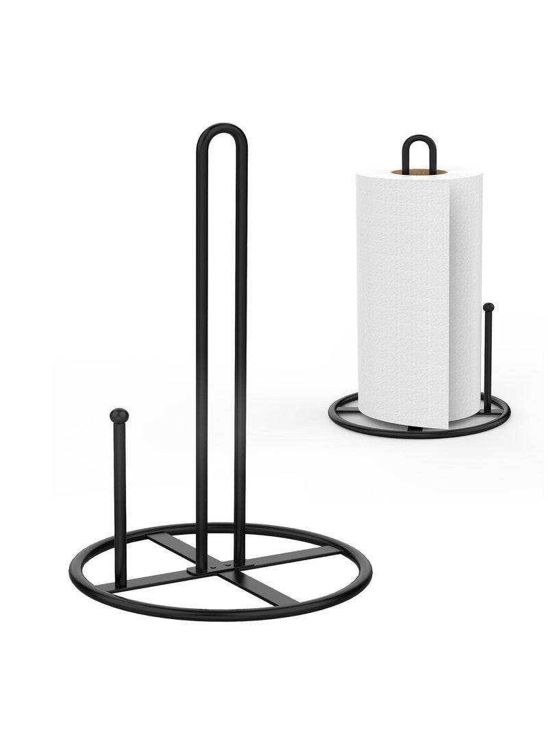 KASTWAVE Paper Towel Holder-Black Kitchen Roll Holder for Kitchen Roll Organize Kitchen Paper Towels Holder Stand, Black Paper Towel Holder Stand, Kitchen Towel Holder - Image 1