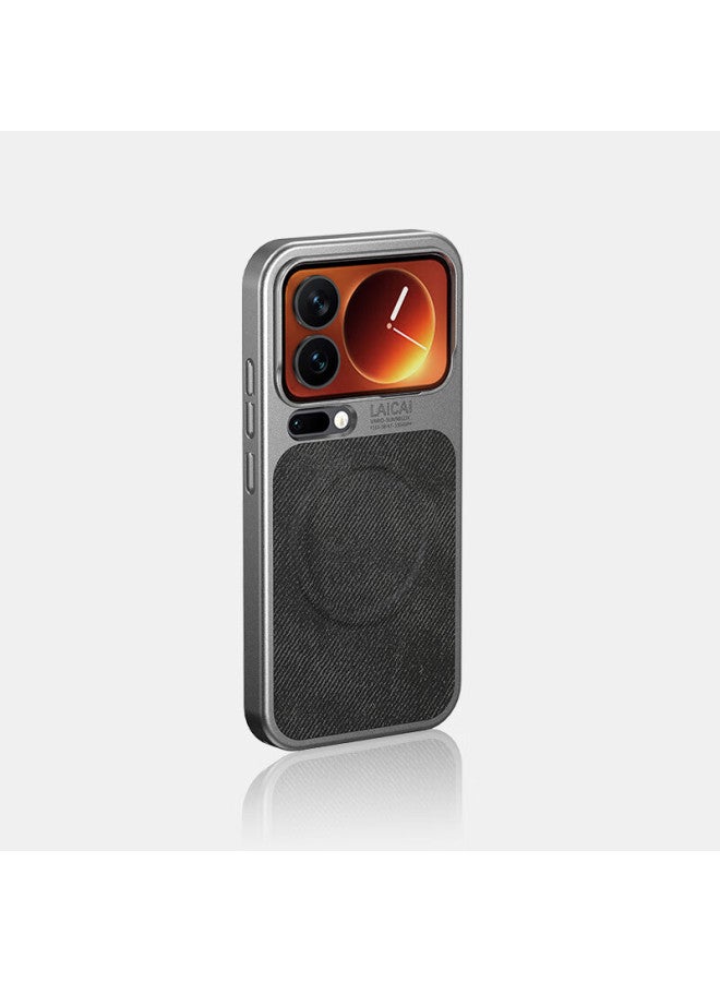 Steffen Stedfer Xiaomi 17 Pro Max Case Magnetic Full-coverage Shockproof Retro Hard Shell Denim Leather Texture Black - Image 1