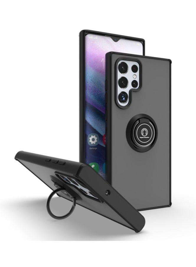 ELTRAZONE Galaxy S22 Luxury TPU Shockproof Ring Holder Kickstand Slim Plated Phone Case Cover - Image 1