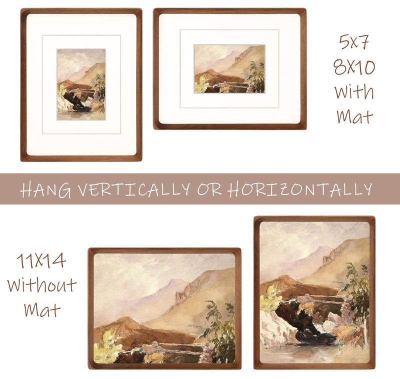 Gdfmsc 11x14 Picture Frame with Mat for 5x7/8x10, Natural Walnut Wood Handcrafted Rounded Corner with Real Glass, Vertical or Horizontal Display Photo Gallery Wall Mounting Frame - Image 3