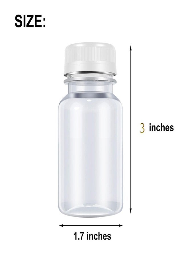 DODHEG 3 Ounce 12 Pcs Plastic Juice Bottle Reusable Bulk Beverage Containers with White Lids for for Bottled Water, Cold Drinks, Fresh Blended Juices and Other - Image 2