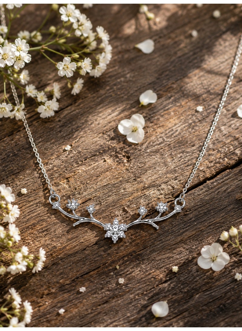 RAFAL Florina Elegant Floral Pendant Necklace for Women – Luxury Silver-Plated Soft Dainty Chain, Premium Sophisticated Flower-Inspired Jewelry for Special Occasions, Birthdays & Luxury Gifting - Image 3