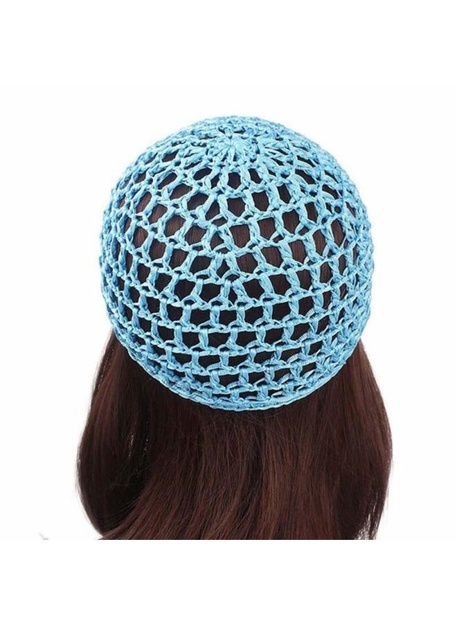 Cntqiang 4 Pieces Thick and Short Mesh Hair Net for Women Crochet Cap Snood Hat Hairnet Beanie Sleeping Hair Cover (Black+Yellow+White+Red) - Image 3