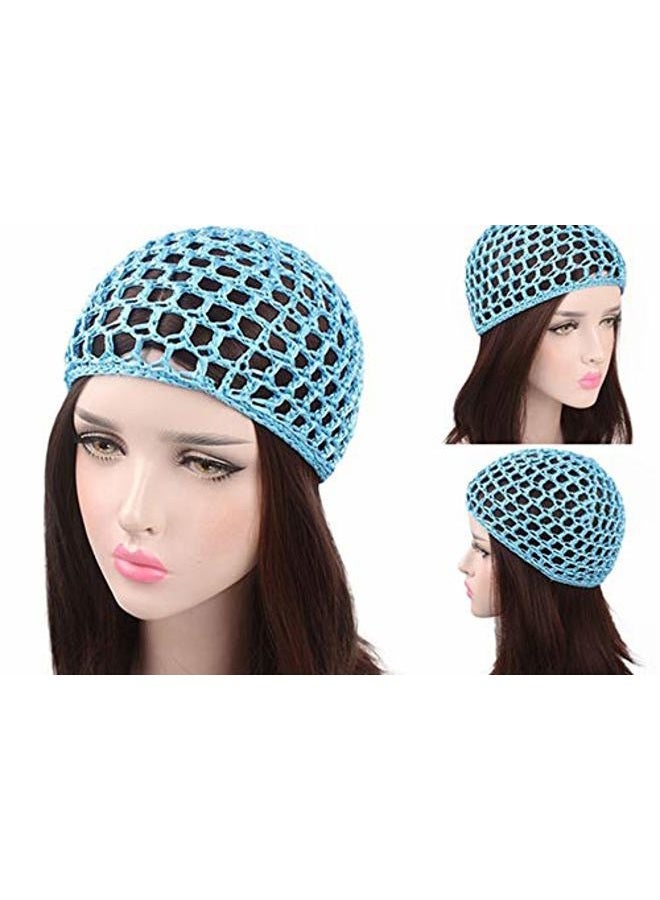 Cntqiang 4 Pieces Thick and Short Mesh Hair Net for Women Crochet Cap Snood Hat Hairnet Beanie Sleeping Hair Cover (Black+Yellow+White+Red) - Image 2