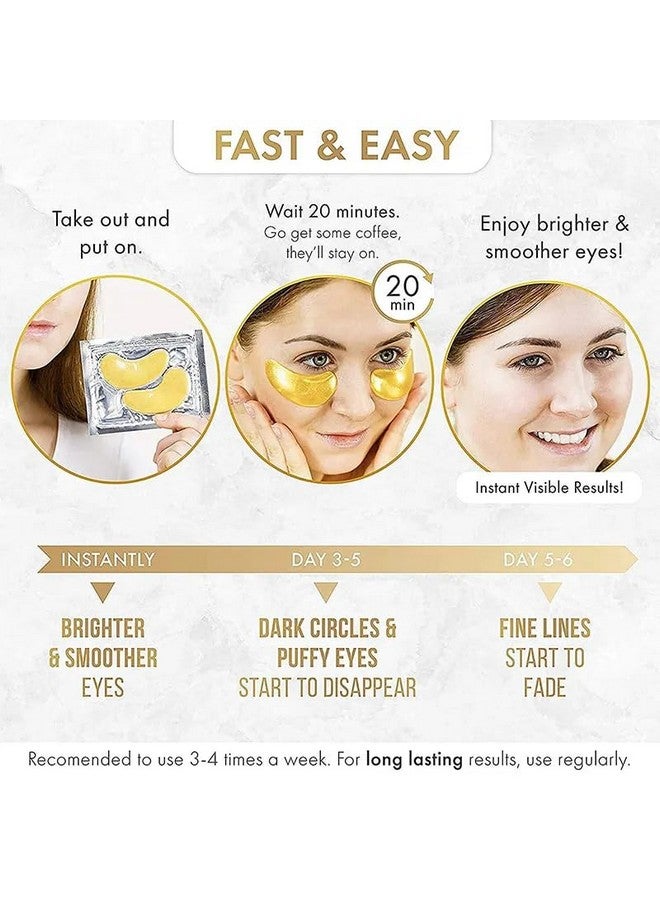 Eye Magic Gold Under Eye Gel Patch (20 Pairs) Herbal Cooling Eye Skincare Treatment For Puffy Eyes Dark Circles Fine Lines Wrinkles Usa Tested - Image 4