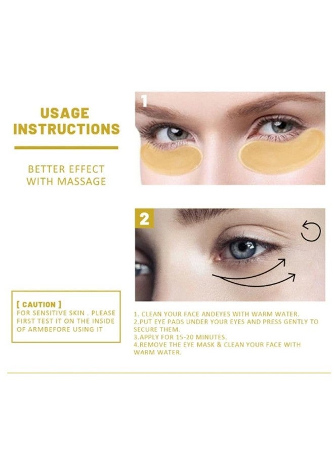 Eye Magic Gold Under Eye Gel Patch (20 Pairs) Herbal Cooling Eye Skincare Treatment For Puffy Eyes Dark Circles Fine Lines Wrinkles Usa Tested - Image 2