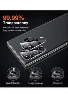 HuHa 2+2 Pack Screen Protector Compatible with Samsung Galaxy S23 Ultra 5G, 2pcs Screen Protector & 2pcs Camera Lens Protector, HD Clear TPU Film, Case Friendly, Support Fingerprint Unlock,  - Image 3