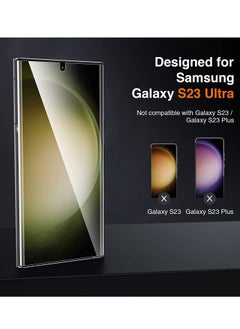 HuHa 2+2 Pack Screen Protector Compatible with Samsung Galaxy S23 Ultra 5G, 2pcs Screen Protector & 2pcs Camera Lens Protector, HD Clear TPU Film, Case Friendly, Support Fingerprint Unlock,  - Image 2