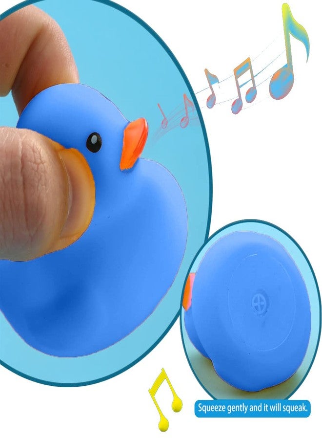 WAMSOLE Bath Duck Toys 16 PCS Blue Mini Rubber Ducks Squeak and Float Duckies Baby Shower Toy Party Decoration for Toddlers Boys Girls - Image 4