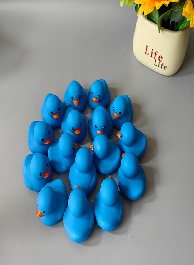 WAMSOLE Bath Duck Toys 16 PCS Blue Mini Rubber Ducks Squeak and Float Duckies Baby Shower Toy Party Decoration for Toddlers Boys Girls - Image 2