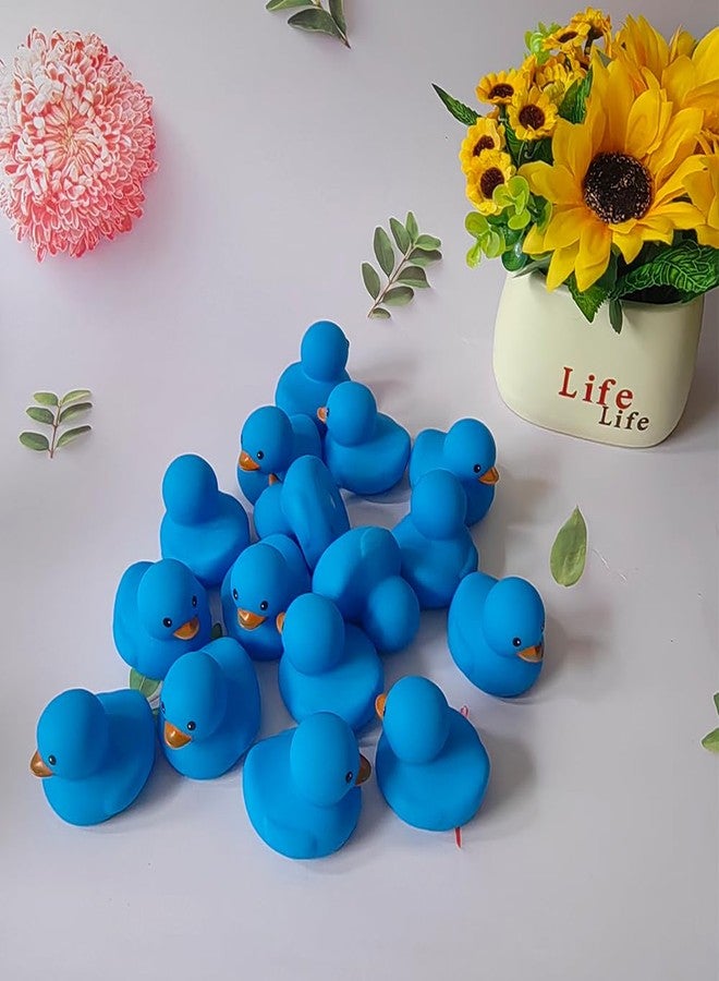 WAMSOLE Bath Duck Toys 16 PCS Blue Mini Rubber Ducks Squeak and Float Duckies Baby Shower Toy Party Decoration for Toddlers Boys Girls - Image 3