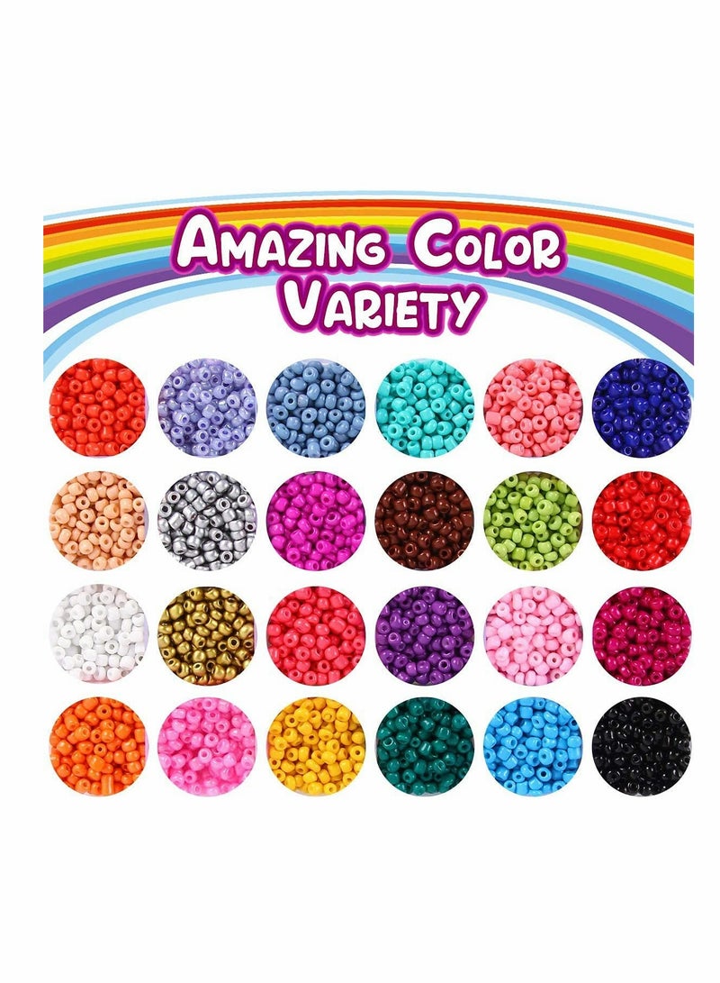 KASTWAVE Jewelry Making Kit Beads for Bracelets - Bead Craft Set, Glass Pony Seed Letter Alphabet DIY Art and Val entine Gift Her Women Wife Girlfriend Adult Kid Age 6 7 8 9 (4MM) - Image 2