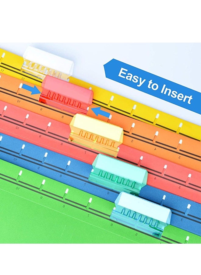 60 Piece Multicolor Hanging File Folder Tabs with Inserts for Hanging Folders