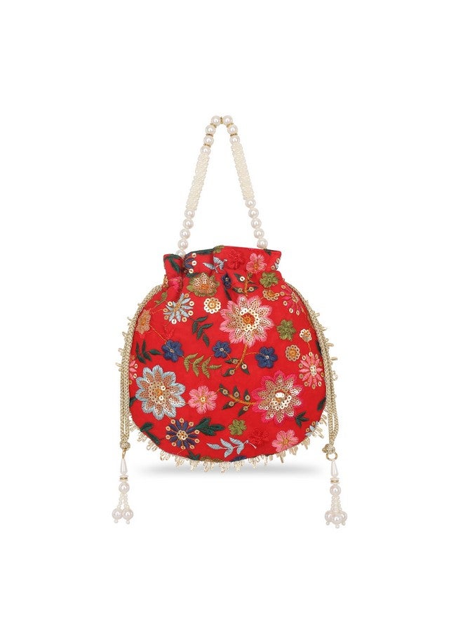 Lavie Women's Jiya Floral Embriodered Potli | Ladies Purse Handbag - Image 1