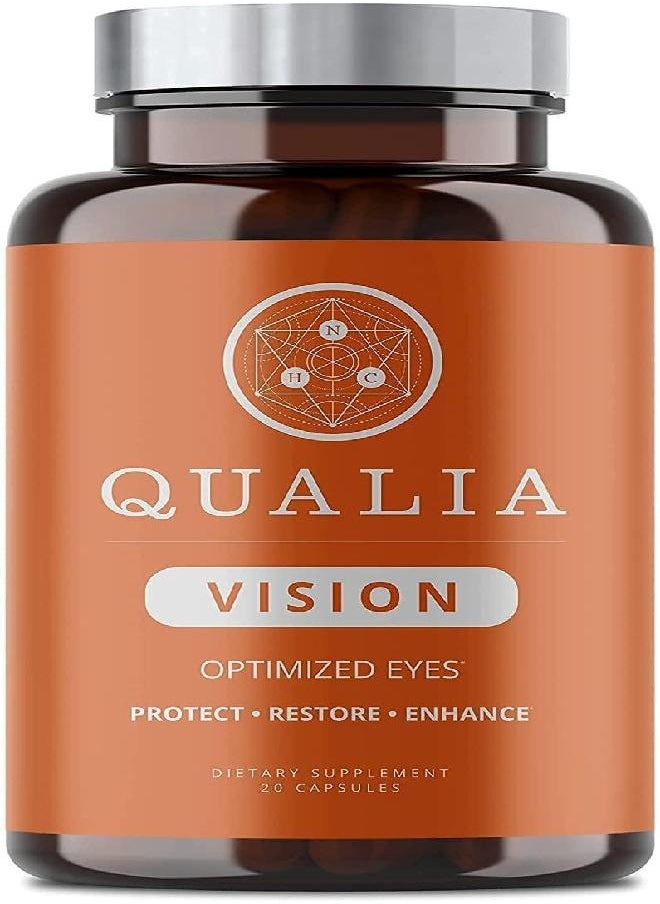 NEUROHACKER COLLECTIVE - Qualia Vision Eye Vitamin Supplement -10+ Clinically Researched Ingredients Including Lutein, Zeaxanthin, Bilberry, Goji, Amla Fruit -1x-Daily, Vegan, Non-GMO, Gluten-Free 20 count - Image 1