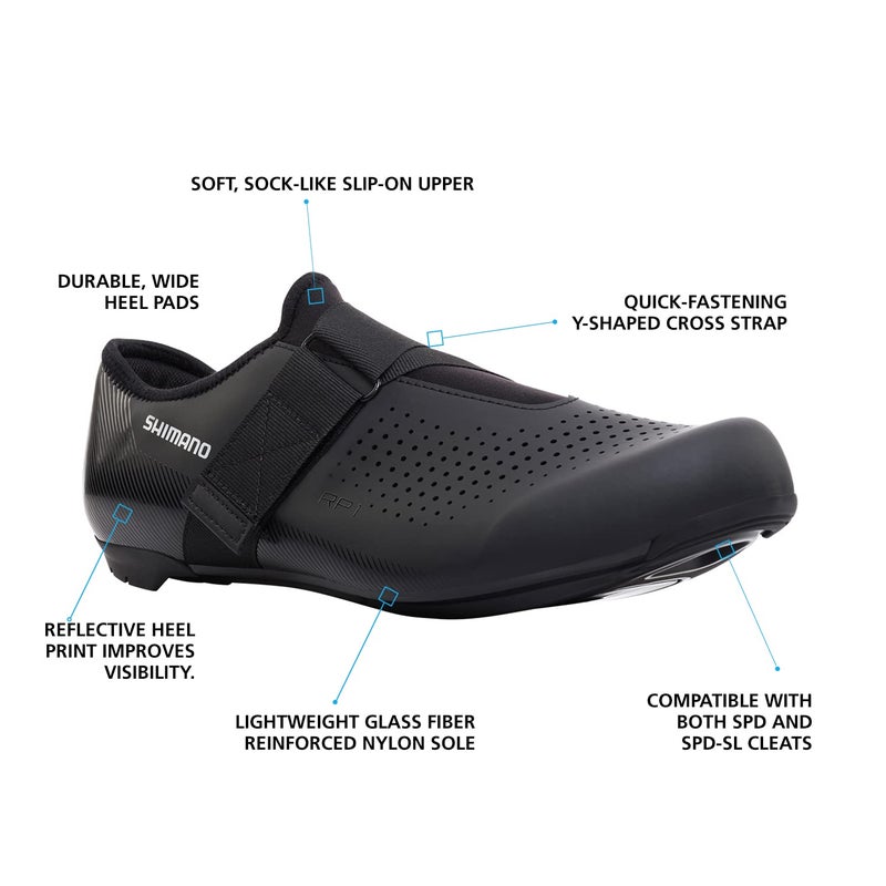 SHIMANO SH-RP101 High Performing All-Rounder Cycling Shoe, Black, 9-9.5 Women/8-8.5 Men - Image 2
