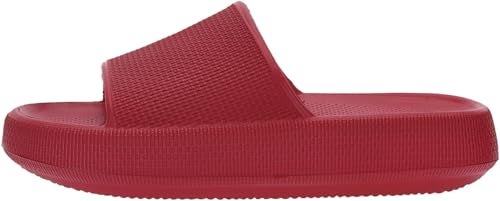 BRONAX Pillow Slippers for Women and Men | House Slides Shower Sandals | Cushioned Thick Sole 39-40 Red - Image 2