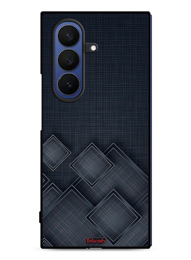 Tolwak Samsung Galaxy Z Fold7 Protective Case Cover Squares Pattern On Cloth - Image 1