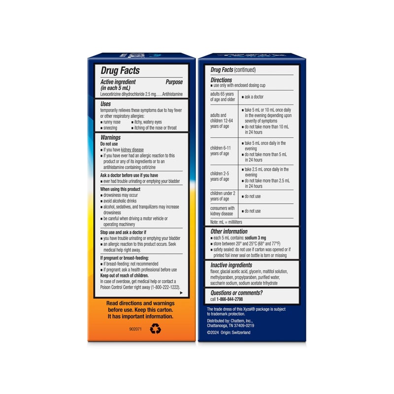 Xyzal Children's Oral Solution 24-Hour Allergy Relief for Kids, New Bubble Gum Flavor, 5 Fl. oz. (Alcohol-free, Sugar-free & Dye-free) - Image 2
