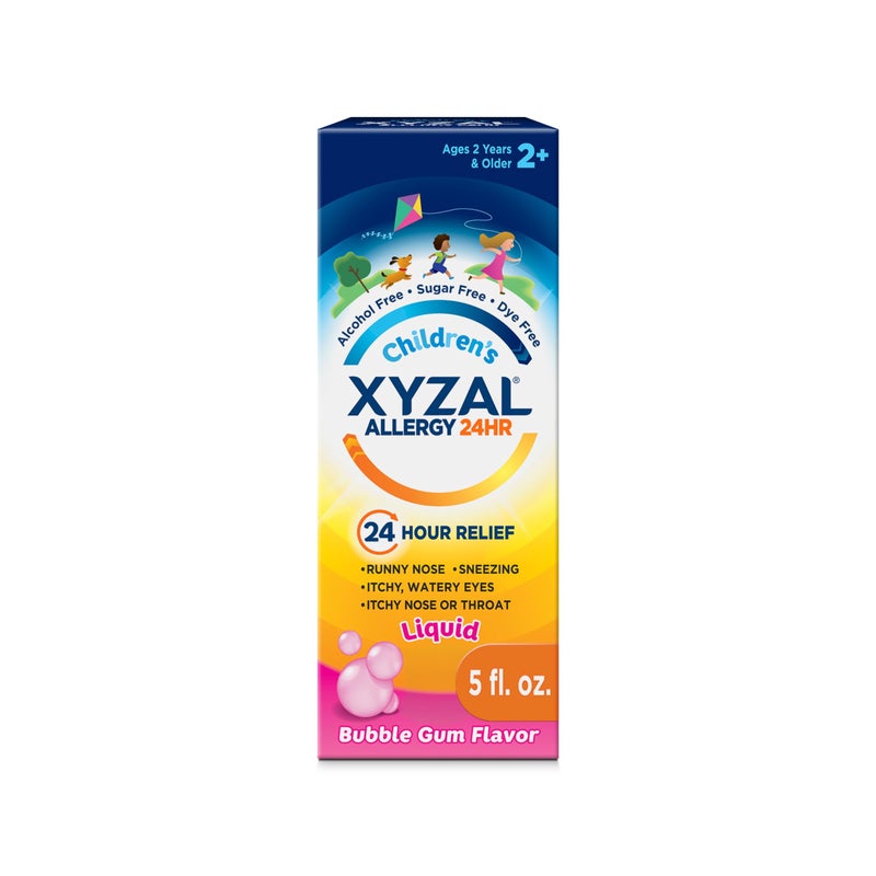 Xyzal Children's Oral Solution 24-Hour Allergy Relief for Kids, New Bubble Gum Flavor, 5 Fl. oz. (Alcohol-free, Sugar-free & Dye-free) - Image 1